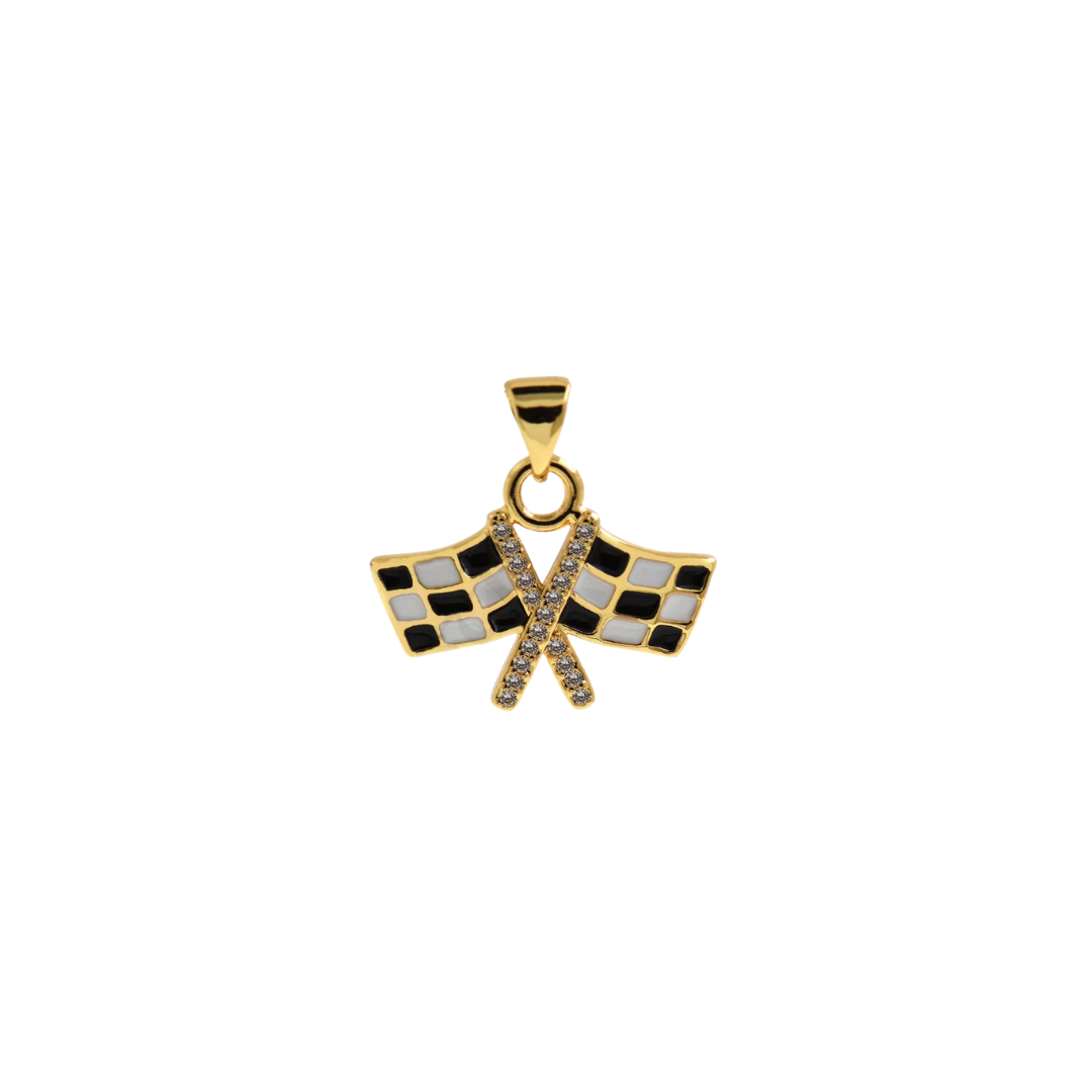 Checkered Racing Flags Charm