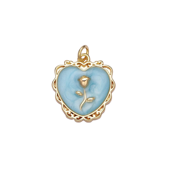 Heart & Rose Charm