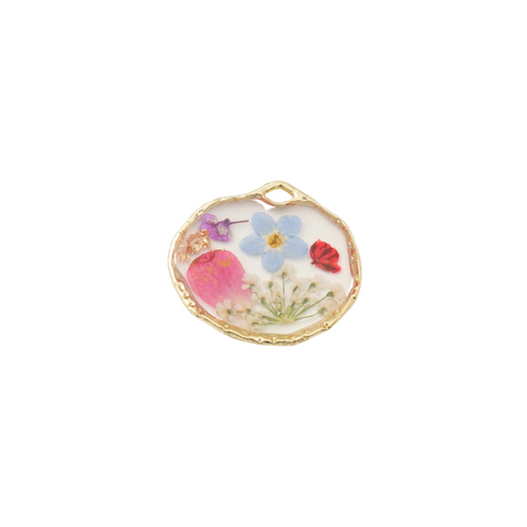 Pressed Mixed Flower Charm