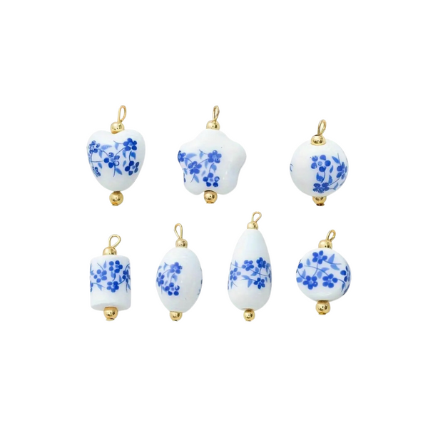 Ceramic Floral Chinoiserie Charms