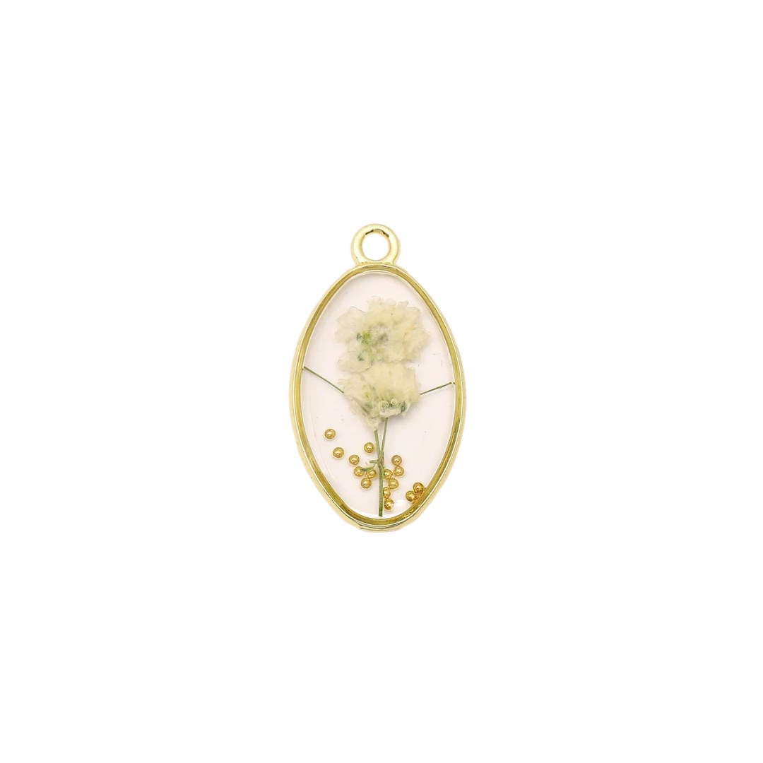 Pressed Baby's Breath Flower Charm