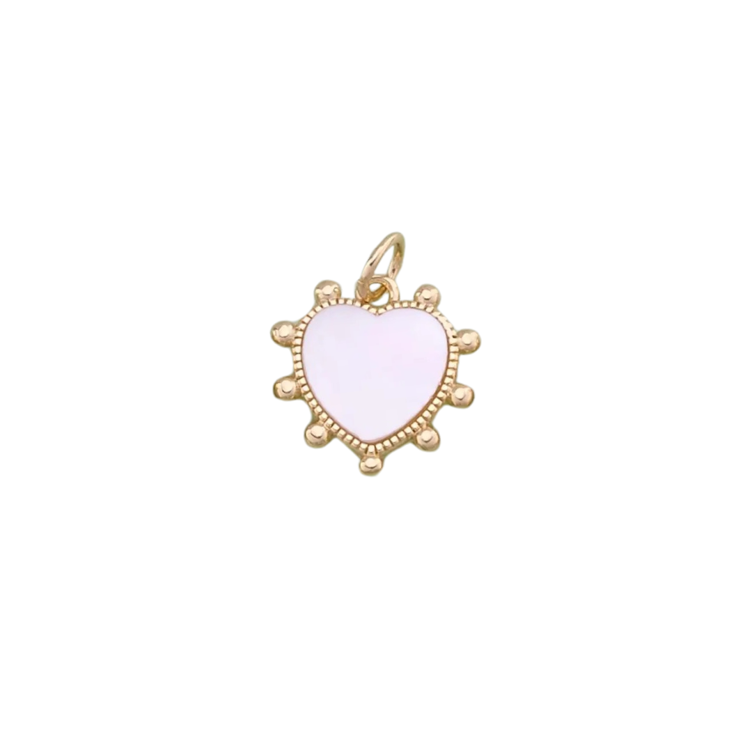 White Bubble Heart Charm
