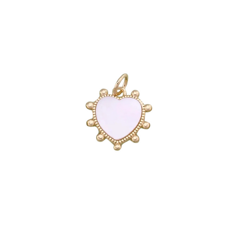 White Bubble Heart Charm