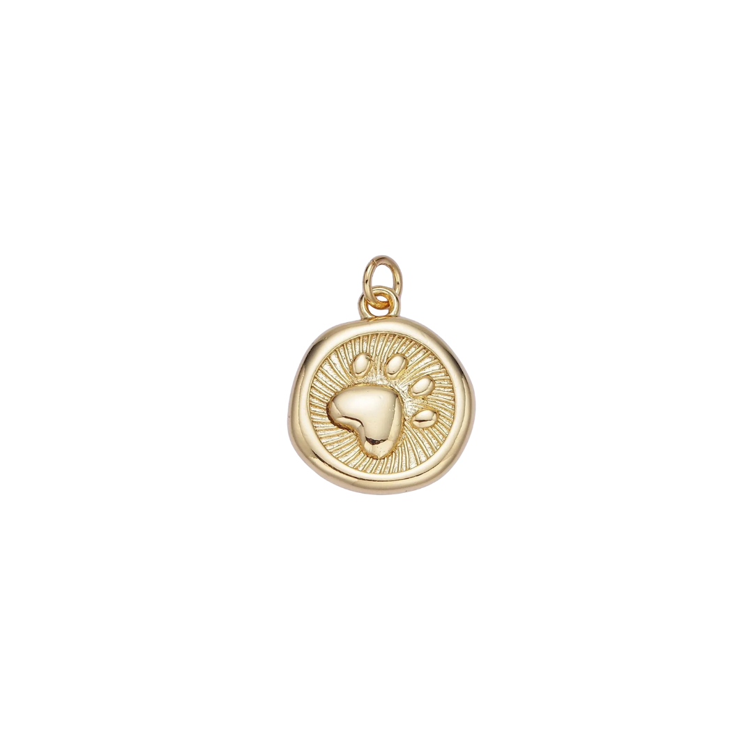 Paw Print Coin Charm