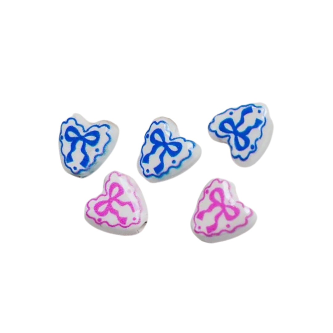 Ceramic Painted Bow Charm