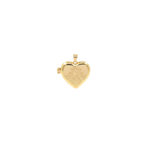 Floral Heart Locket Charm