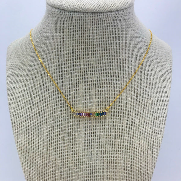 Tallulah Eden Rainbow Bar Necklace