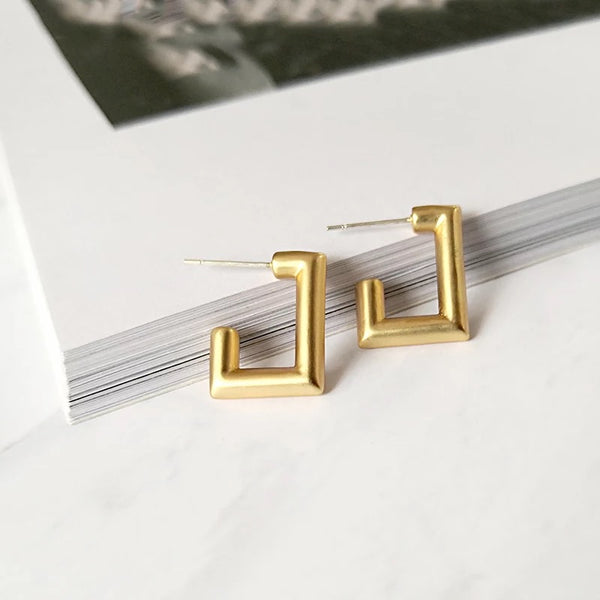 Gold Square Earrings