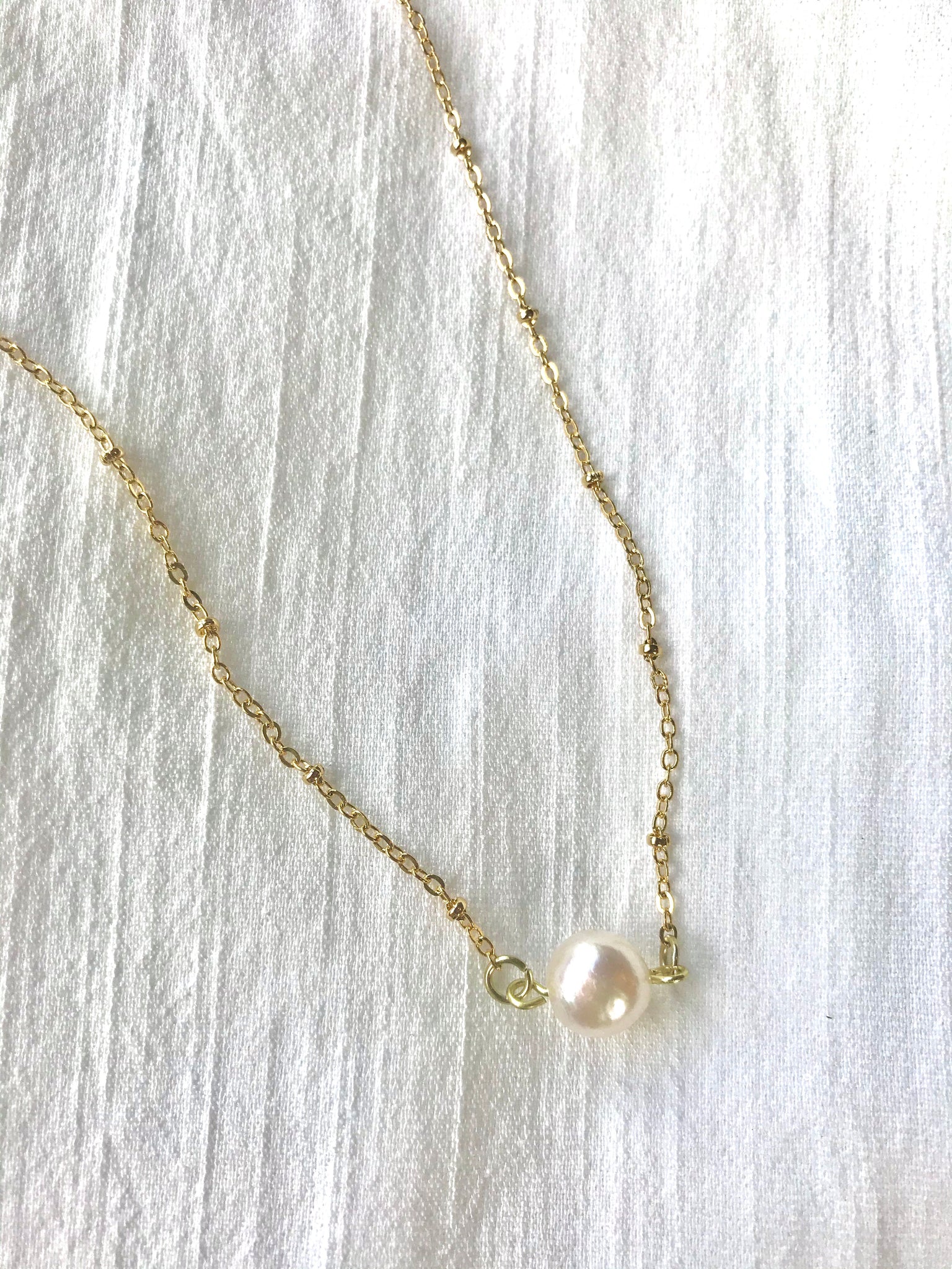Macey Lauren Dainty Pearl Necklace