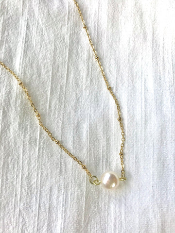 Macey Lauren Dainty Pearl Necklace