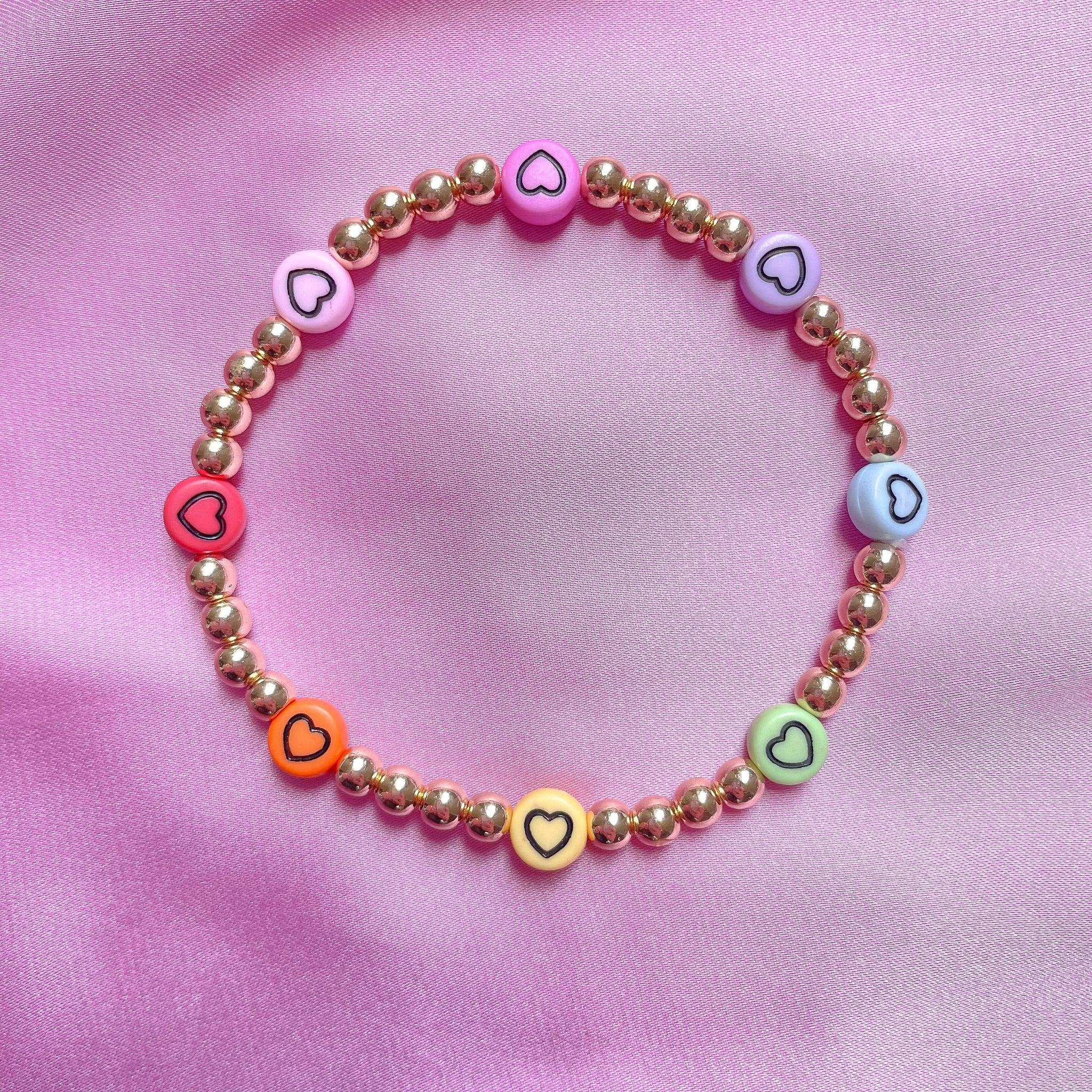 Heart Gold Beaded Bracelet