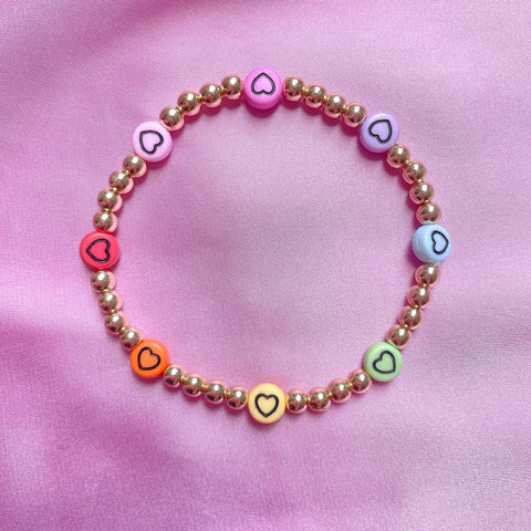 Heart Gold Beaded Bracelet