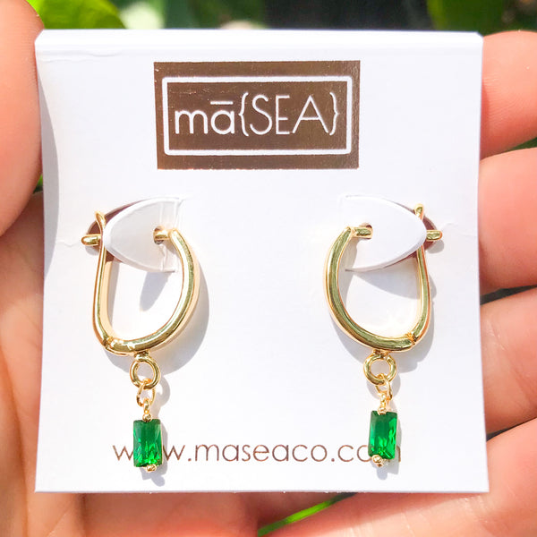 Baguette Huggie Hoop Earrings