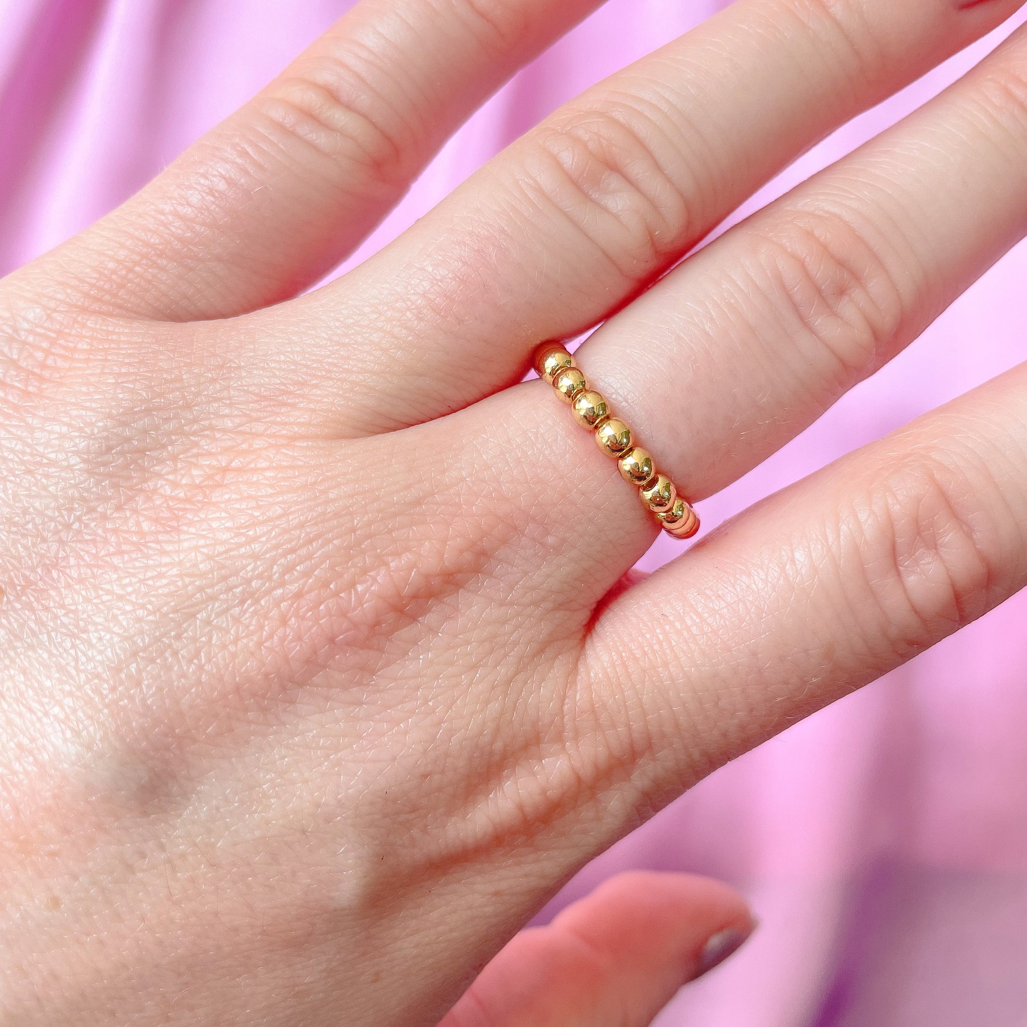 Gold Beaded Ring