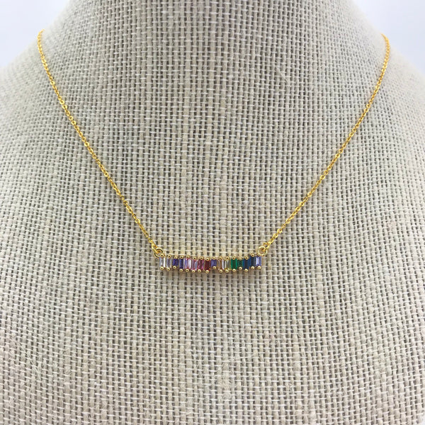 Tallulah Eden Rainbow Bar Necklace