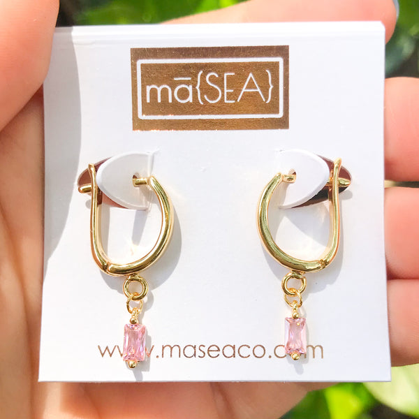 Baguette Huggie Hoop Earrings