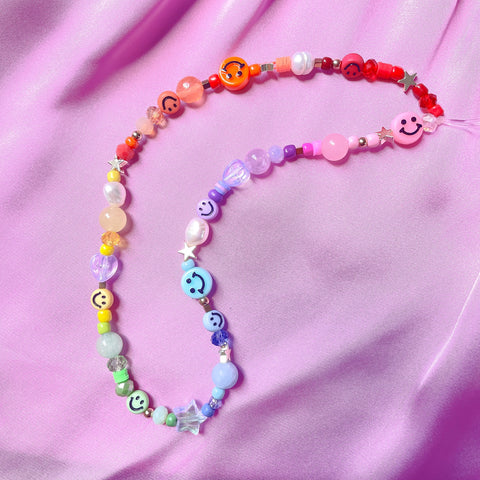Rainbow Smiley Phone Charm