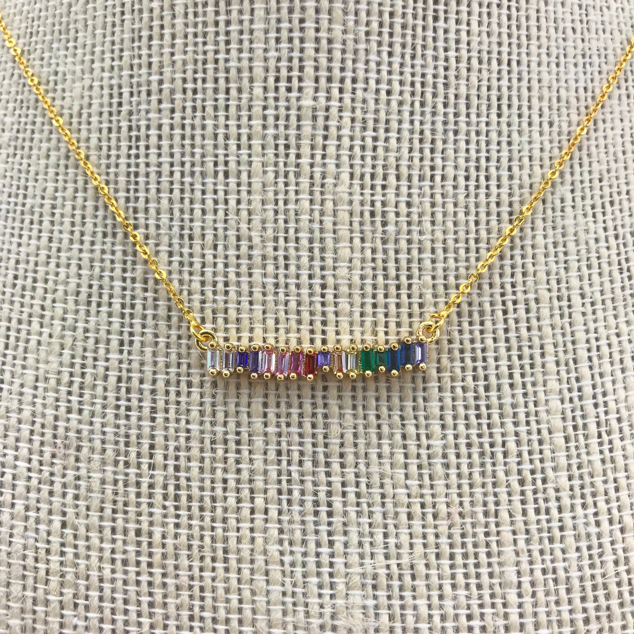 Tallulah Eden Rainbow Bar Necklace