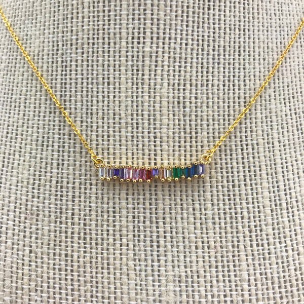 Tallulah Eden Rainbow Bar Necklace