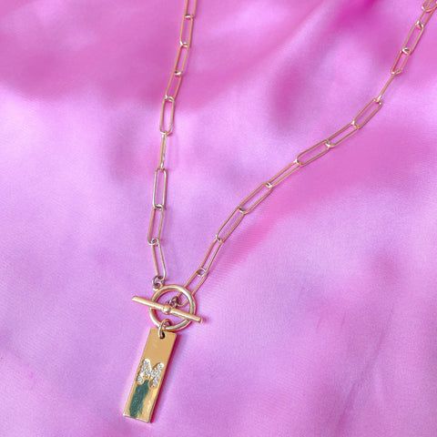Gwen Ivy Initial Tag Necklace