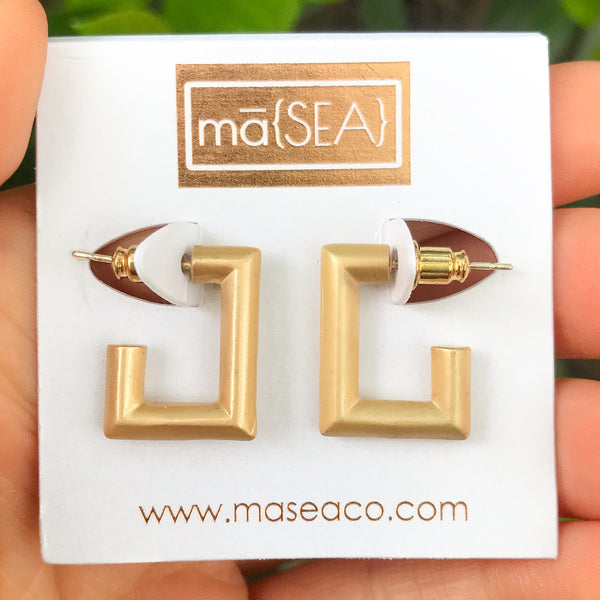 Gold Square Earrings