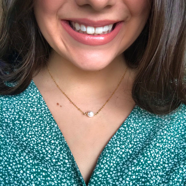 Macey Lauren Dainty Pearl Necklace